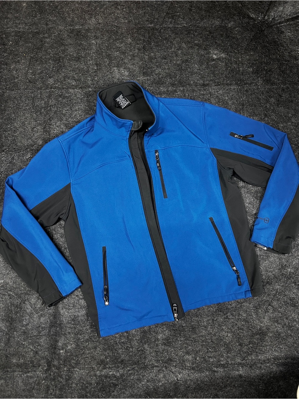 Free Country Blue and Black Softshell Performance Jacket